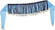 [DEARMAMY] Belly Dancer Hip Scarf Sequins Hip Scarf Coins Belt Chiffon Belly Skirt Dance Skirt Dance Costume Accessory for Women Dance Classes and Parties