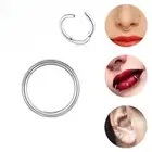 Stainless steel Hinged Segment Nose Ring Septum Clicker Hoop 16G 8mm/14G 10mm