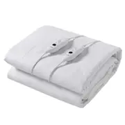 100% Cotton Quilted Electric Blanket (White) - Queen
