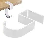 LeoLeoyy Desk Bag Hook | Under Desk Hook Mount Office Bag Hook,Convenient Office Bag and Clothes Hanger, Under Desk Mount Table Desk Hanger for Purse and Handbags (White)