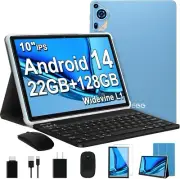 2024 Newest Android 14 Tablet 10 inch Octa-Core Tablets with 22GB Blue
