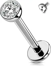 OUFER Body Piercing Lippenpiercing, 16 G, 6 mm/8 mm/10 mm/12 mm, Helix-Ohrringe, Innengewinde, Tragus-Ohrring, Schmuck, Güteklasse 23, solide Titan, Helix, Lippe, Labret-Piercing, Titan…