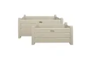 2pc Esschert Design Wooden Rectangular Garden Planter Small & Large White