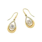 9kt Yellow Gold Pear Shaped Drop Earrings