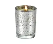 Aromatique Grapefruit Fandango Votive Candle Metallic Silver Glass 2.7oz New