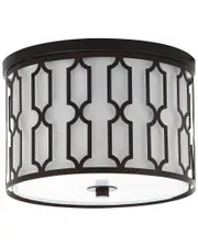 JONATHAN Y Designs 2-Light Link Bronze Flush Mount