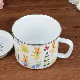 琺瑯搪瓷泡面碗搪瓷餐杯搪瓷碗學生飯盒食堂打飯碗豆漿杯奶杯茶缸