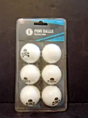 Ping Pong Table Tennis Balls Set of 6 Skull & Crossbones