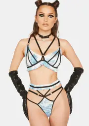 Blue Toile Over You Lingerie Set