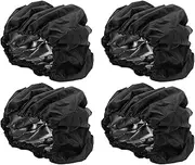 Pram Wheel Dustproof Cover, Pram Wheel Cover, Pram Accessories Pram Wheel Cover Oxford (Black 4-Piece Set, Large (Single Pack))