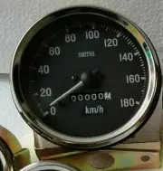100 mm Speedometer Smiths replica Black Face M18X1.5 thread 180 kmph CLOCK WISE