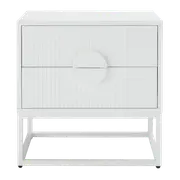 [James Lane] Havasa Bedside Table White - 2 Drawer