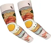 [FHEDVBN] Delicious Sweet Ramen Arm Sleeves Compression Arm Covers for Men Women Outdoor Sun Sleeves Cooling Sports Sleeve, Black