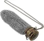 [VERDANVERSE] Vintage Stainless Steel Holder with Twist Lid Classic Change Purse for Collectors Antique Coin Bag Durable and Elegant Design for Items