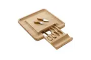 Ladelle Tempa Fromagerie Square Bamboo Serving Grazing Board Cutlery Platter Set