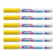 12PK Artline 440 Permanent Paint Marker 1.2mm Bullet Nib Fade Proof Pen Yellow