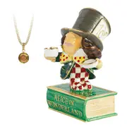 Secrets from Hidden Treasures Collectible Trinket Box with Necklace Alice in Wonderland - Mad Hatter, Artisanau HT1081
