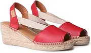 [TONI PONS] TEIDE-P Women's Leather Espadrilles with Wedge Heel, Red, 42 EU, red, 11 AU