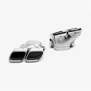 1 Pair Car Exhaust Tip Muffler Tips Stainless Steel Compatible For Mercedes Benz C63 W205 C200 C300 C180 C260 2019 Tailtip(Silver)