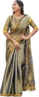 [FASHION BAZAR 365] Women's Mysore Borcade Silk Triple Jari Woven Dual Lace Work Saree 12318, 3