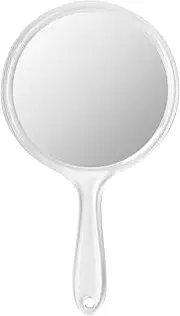 Hand Mirror Double Sided Mirror 1X/3X Magnifying Vanity Mirror Round Shape Handheld with Handle for Women Daily Makeup Portable