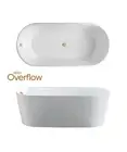 New Seima Freestanding 1700 Bath Tub in Gloss White Sanitary Grade Acrylic Incl
