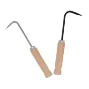 2 Pcs Garden Digging Weeder Wooden Handle Single Claw Root Hook Tools