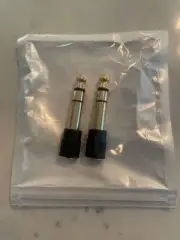 Gold Plated 1/4 Male to 1/8 (3.5 mm) Female Stereo Headphone Adapter - 2-Pack