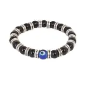 Stretchable Evil Eye Bead Hand Charms Bracelet for Girls and Women