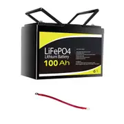 Power Bolt 12V 100Ah Lithium Battery 0.3m 2AWG Battery Cable Red M8 and M10 Lug
