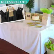 1/2/4X Tablecloths 6FT Wedding Table Cloths Trestle Rectangle Event Full Fitted