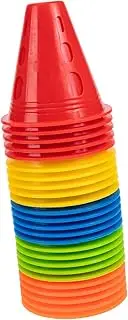 TOGEVAL 25pcs Durable Roller Skating Marker Cones Brightly Colored Sports Training Obstacles for Agility Practice Windproof Design for Long Term Use Skating and Sports Activities