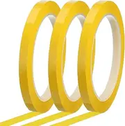 uxcell Whiteboard Tape 8mm x 66m Pinstripe Graphic Chart Line Grid Marking Tapes for Classroom Office Dry Erase Board Art, Dark Yellow, Pack of 3