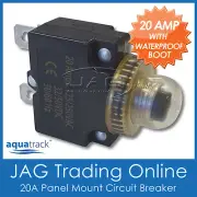 1x 12V~24V 20A PANEL MOUNT CIRCUIT BREAKER 20 AMP & WATERPROOF BOOT-Boat/Caravan