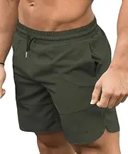 [EVERWORTH] Men's Fitted Workout Shorts - Jogging Bodybuilding Fitness Training Active Running Short Pants