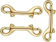 KALLORY Precision Cast Double-Ended Brass Hooks Bag Latch Clips Snap Hook Clips for Travel