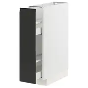 METOD / MAXIMERA base cabinet/pull-out int fittings, white/Upplöv matt anthracite, 20x60x80 cm