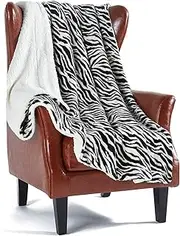 Merrylife Decorative Sherpa Throw Blanket Ultra-Plush Comfort | Soft Colorful | Home Couch Outdoor Travel Use (6070 ZEBRA)