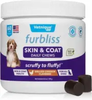 VETNIQUE LABS Furbliss Dog Grooming and Skin/Coat Care for Bathing, Dull 60ct