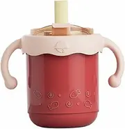 Alipis Drop Milk Cup with Scale Stainless Steel Drinking Cup for Boy Girl Easy to Use Straw Design Water Cup