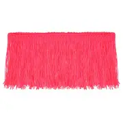 5 Yards 4 Inch Chainette Fringe Trim Tassel Sewing Trim, Fluorescent Pink