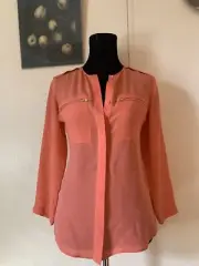 Theory 100% silk blouse, shirt, top size S/M orange New