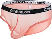 [ZAIGGUT] Mens Sexy See Through Underwear Breathable Mesh Sheer Boxer Briefs Bulge Pouch for Men 1 to 3 Pack
