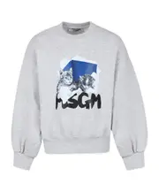MSGM Kids Graphic Printed Drop Shoulder Sweatshirt 8Y,6Y White