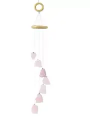 Rose quartz Wind Chime Raw Crystal Stone Windchime Garden Patio Wall Hanging