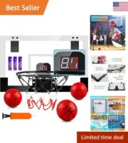 Indoor Basketball Hoop with Electronic Scoreboard - Portable Mini Hoop for Te...