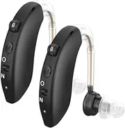 Hearing Aids for Seniors, Invisible Rechargeable Hearing Amplifier with Noise Cancelling for Adults (Black)