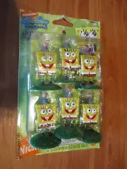 2008 Wilton Sponge Bob Party Toppers 6pk 2.25" NOS