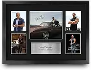 HWC Trading FR A3 Vin Diesel Fast and Furious Dominic Toretto Gifts Printed Signed Autograph Picture Display for Movie Memorabilia Fans - A3 Framed
