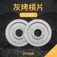 在飛比找露天拍賣優惠-【二入】0.5KG灰烤槓片(孔徑27mm)/烤漆槓片/標準型